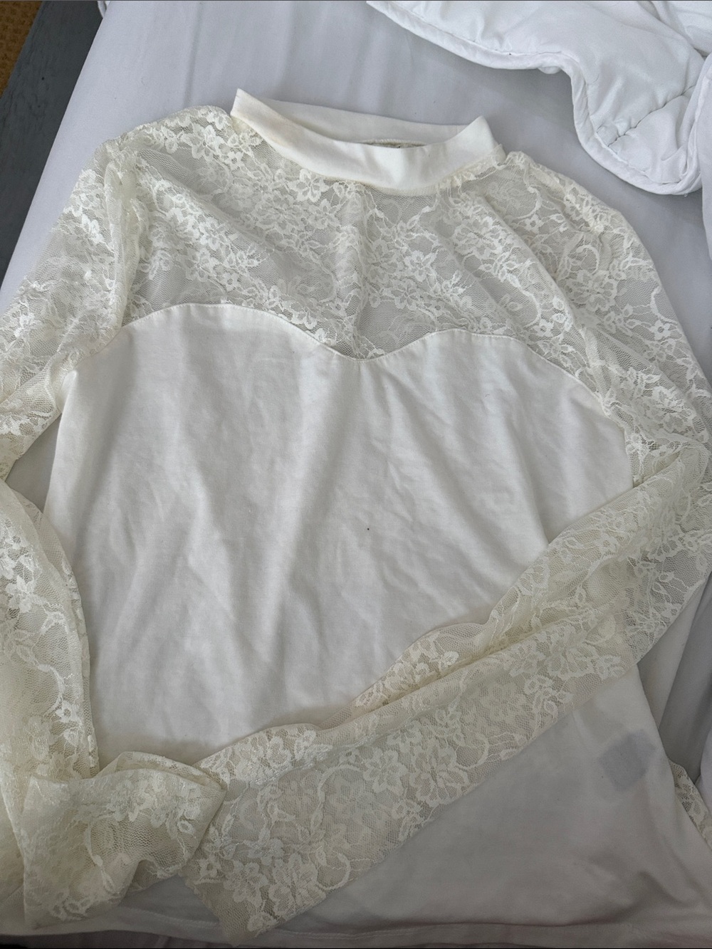 Lace Long Sleeve Ivory Top